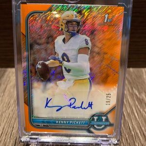 Kenny Pickett Orange Shimmer Refractor Auto /25